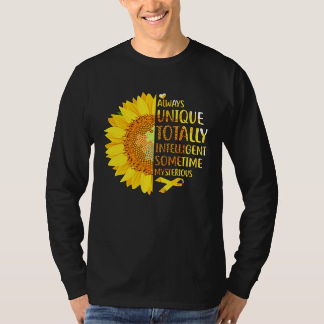 T-shirt Autism Sunflower Unique Totally Intelligent Myster (Devant)