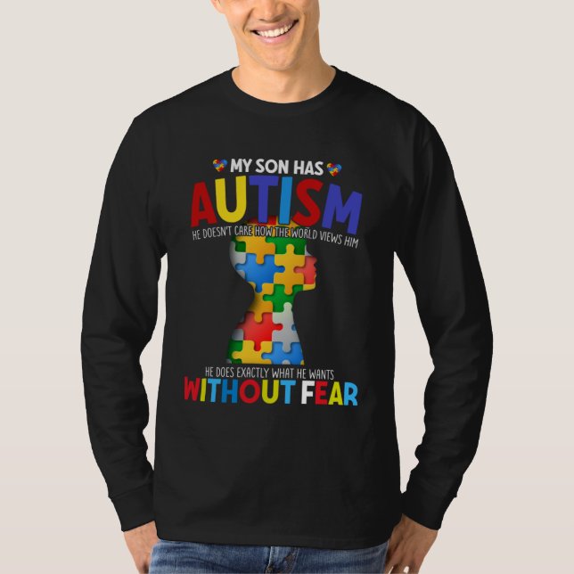 T-shirt Autism  Women Men Family My Son Has Autism Awarene (Devant)