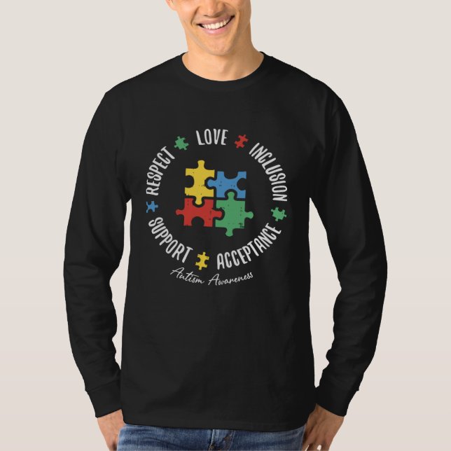 T-shirt Autism  Women Men Respect Love Support Autism Awar (Devant)