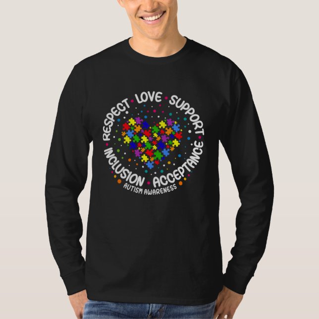 T-shirt Autism  Women Men Respect Love Support Autism Awar (Devant)