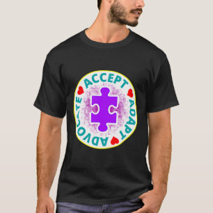 T-shirt Autisme Accepter Adapt Advocate A Nice Dessin Avec