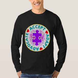 T-shirt Autisme Accepter Adapt Advocate A Nice Dessin Avec