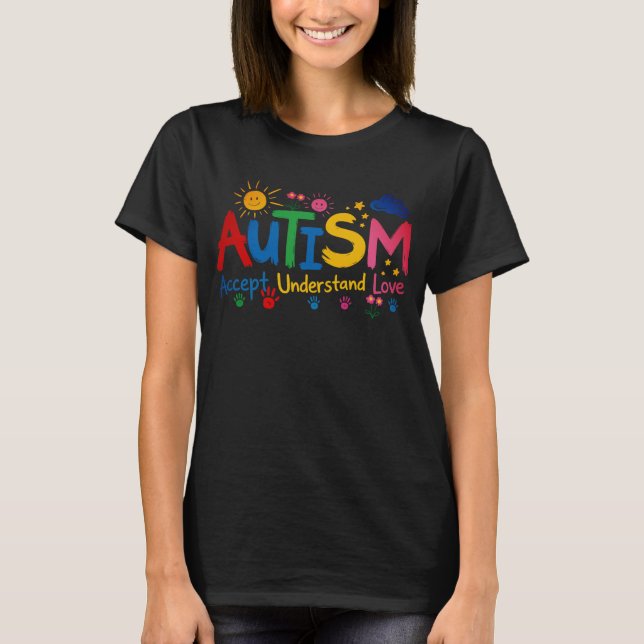 T-shirt Autisme Accepter Comprendre Aimer (Devant)