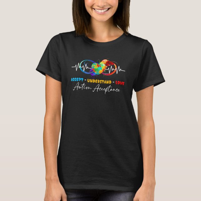T-shirt Autisme Accepter Comprendre Amour Sensibilisation  (Devant)