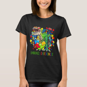 T-shirt Autisme Accepter les différences Dinosaur T-Rex en