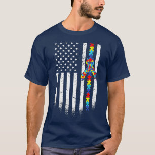 T-shirt Autisme American Flag Sensibilisation sur l'autism