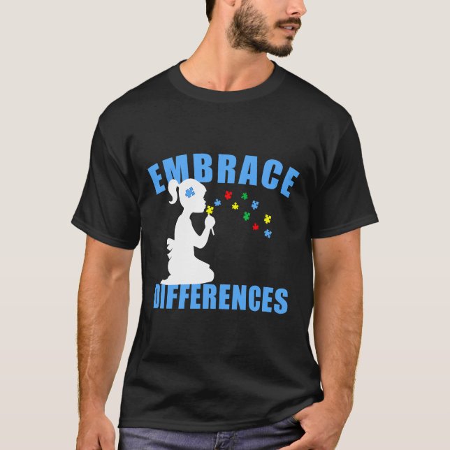 T-shirt Autisme-Appréciez les différences  Sensibilisation (Devant)