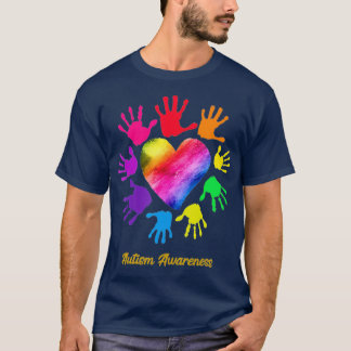 T-shirt Autisme Arc-en-ciel Nous Portons Arc-en-ciel Coeur