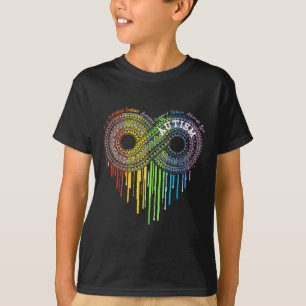 T-shirt Autisme Arc-en-ciel Symbole d'infini Sensibilisati