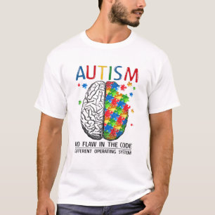 T-shirt Autisme Aucun Défaut Dans Le Code Autistique Cerve