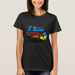 T-shirt Autisme Autisme J'Aime Quelqu'Un Avec Autisme