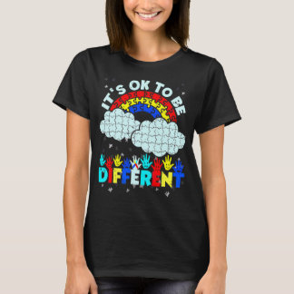T-shirt Autisme C'est Ok Différent Sourire Mains Et Pluie