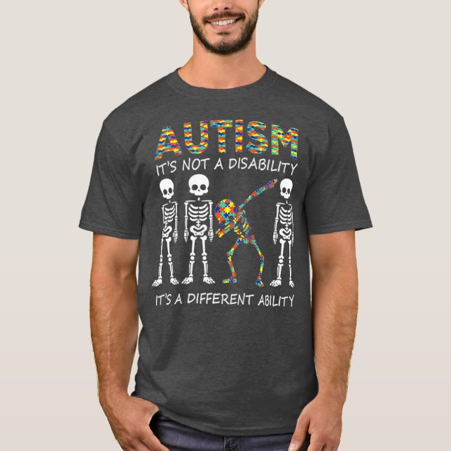 T-shirt Autisme c'est une autre capacité Drôle Dabbing (Devant)