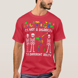 T-shirt Autisme C'est une capacité différente Dadd Skeleto