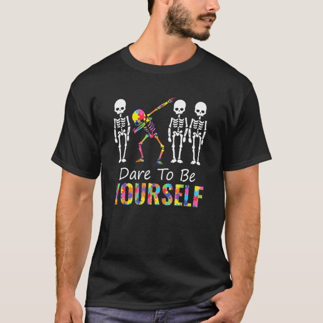 T-shirt Autisme C'est Une Capacité Différente  Squelette D (Devant)