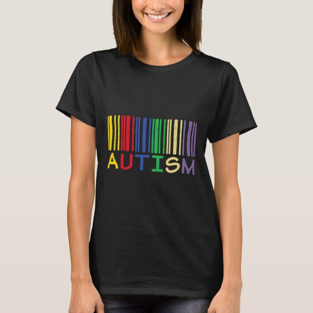 T-shirt Autisme Citation Autisme Colorful Barcode Support  (Devant)