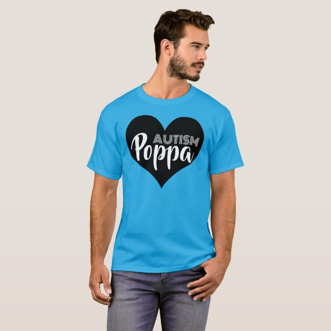 T-shirt autisme coeur poppa (Devant entier)