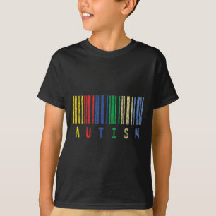 T-shirt Autisme Coloré Barcode Support Autistic Kids Awar