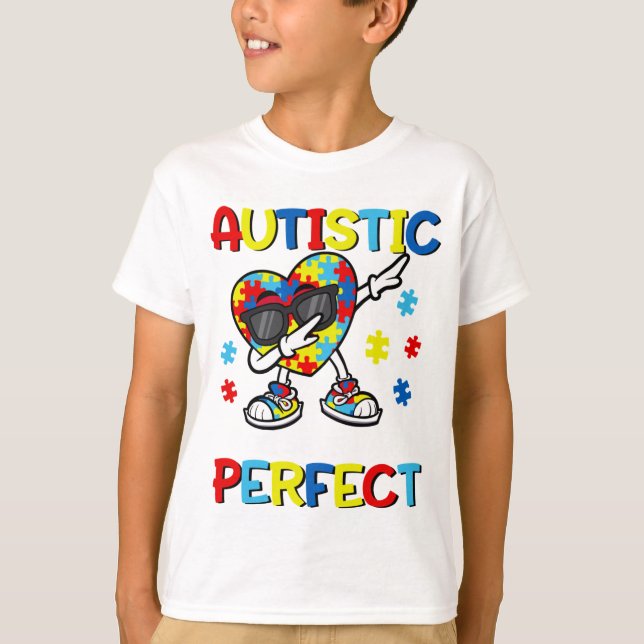 T-shirt Autisme Dabbing Society dit que je suis autiste Di (Devant)