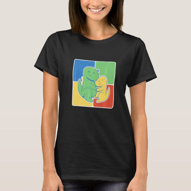 T-shirt Autisme de la maternité des dinosaures (Devant)