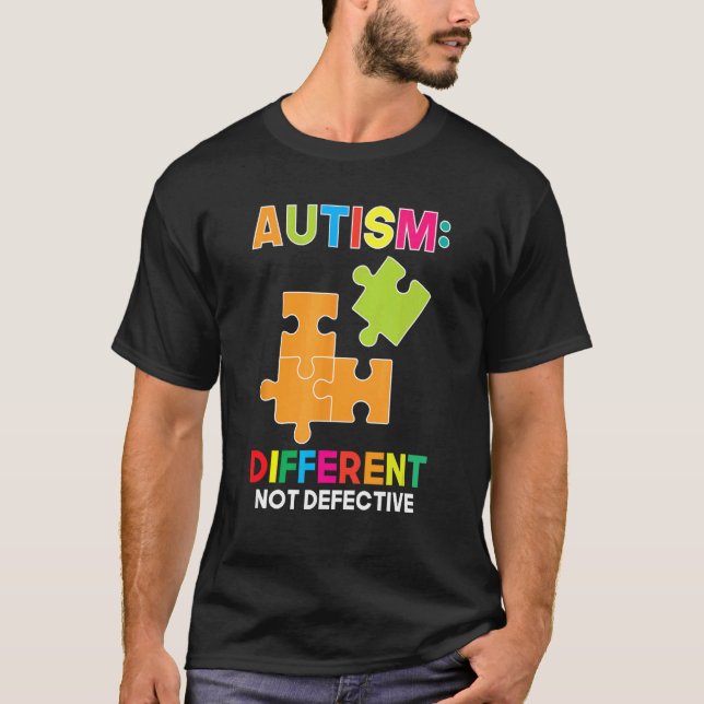 T-shirt Autisme Différent Pas Défectueux Spectre Soutien A (Devant)