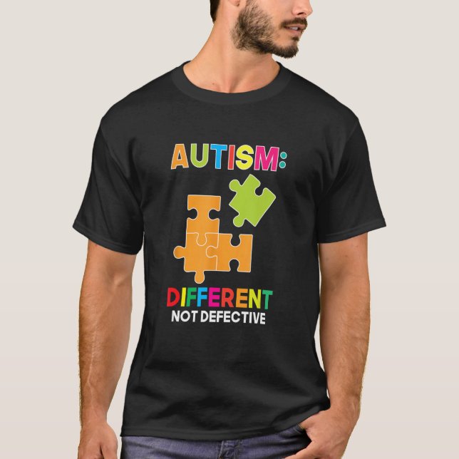 T-shirt Autisme Différent Pas Défectueux Spectre Soutien A (Devant)