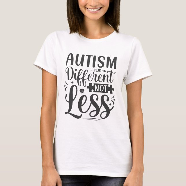 T-shirt Autisme Différent Pas Moins, Puzzle de Sensibilisa (Devant)