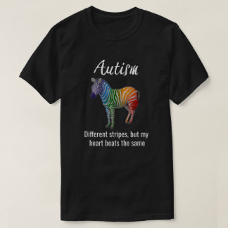 T-shirt Autisme - "différentes rayures" avec la pièce en t