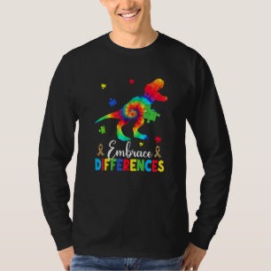 T-shirt Autisme Dinosaur Puzzle Pièce Embrasser les différ