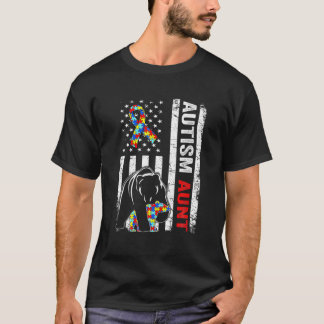 T-shirt Autisme du drapeau américain en détresse Tante Pri