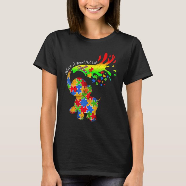 T-shirt Autisme éléphant Différent Pas Moins Être Un Puzzl (Devant)