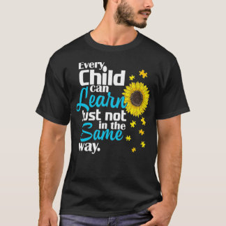 T-shirt Autisme Enseignant de l'éducation spéciale Sunflow