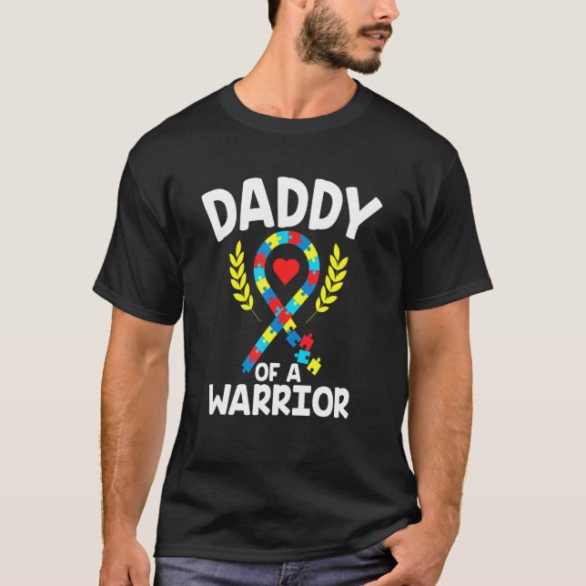 T-shirt Autisme Famille Papa D'Une Sensibilisation sur l'a (Devant)