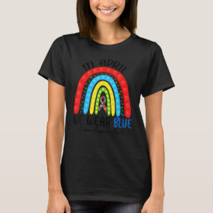 T-shirt Autisme Fidget Arc-en-ciel En Avril Nous Portons B