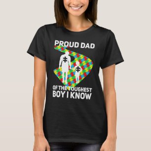 T-shirt Autisme Fier Papa Du Garçon Le Plus Touché Je Conn