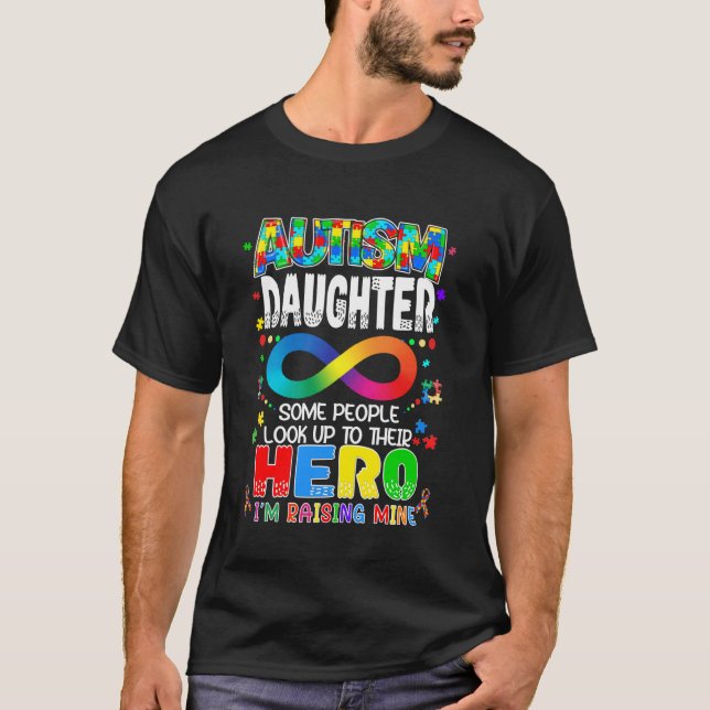 T-shirt Autisme Fille Élevant Héros Groovy Mère Autisme  (Devant)