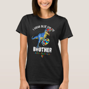 T-shirt Autisme frère porter bleu Dino Sensibilisation sur