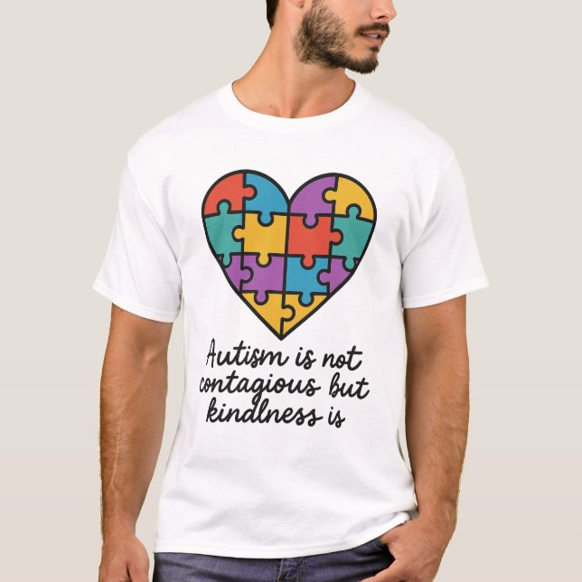 T-shirt Autisme gentillesse Coeur Puzzle Design de pièce (Devant)