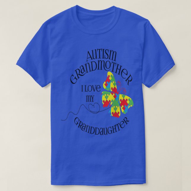 T-shirt Autisme Grand-mère J'aime ma petite-fille Autiste (Design devant)