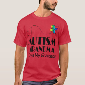 T-shirt Autisme grand-mère J'aime mon petit-fils