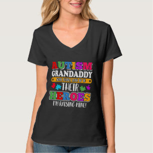 T-shirt Autisme Grand-Papa Les Gens Cherchent Leurs Héros 