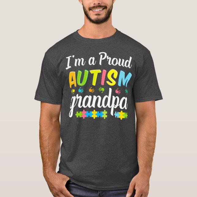 T-shirt Autisme Grandpa Sensibilisation pour moi Un fier g (Devant)