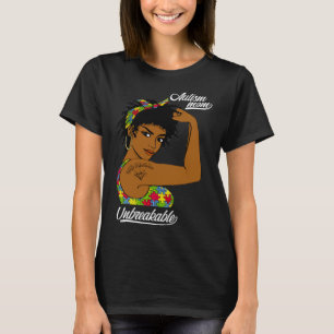 T-shirt Autisme indestructible Maman Messy Bun Sensibilisa