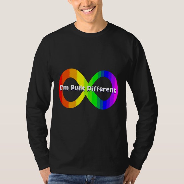 T-shirt Autisme Infinité Signe I M Construit Différent (Devant)