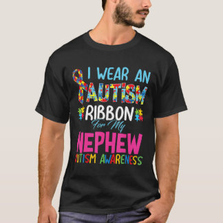 T-shirt Autisme - Je Porte Un Ruban Autisme Pour Mon Neveu