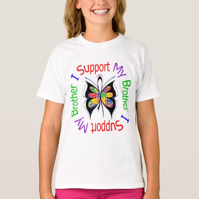 T-shirt Autisme Je soutiens Mon Frère (Devant)