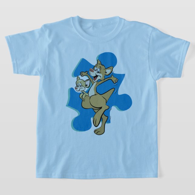 T-shirt Autisme Kangaroo et Joey (Poser)
