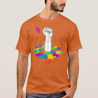 T-shirt Autisme La Lutte Est Mon Puzzle Fist