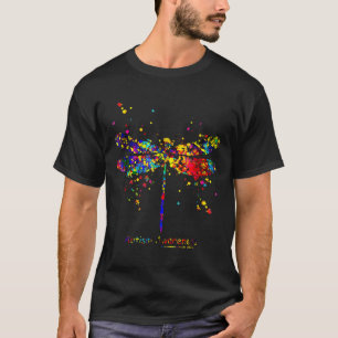 T-shirt Autisme-Libellule Couleur de la Journée de sensibi