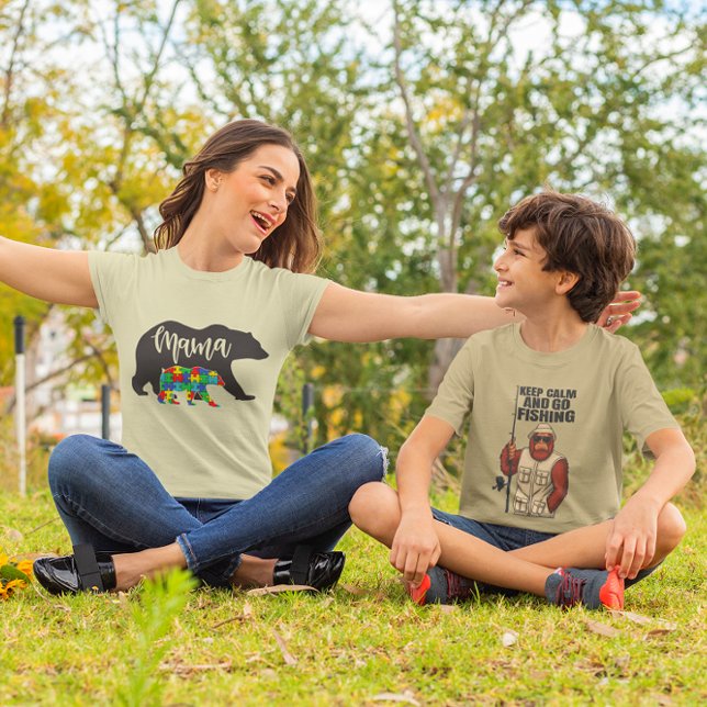 T-shirt Autisme Mama Ours avec ours Cub (Créateur téléchargé)
